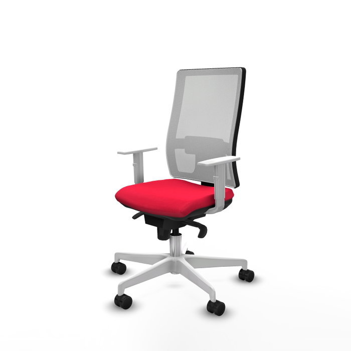 PIQUERAS Y CRESPO Silla de oficina Horna con mecanismo Sincro, Rojo y Blanco PIQUERAS Y CRESPO Silla de oficina Horna con mecanismo Sincro, Rojo y Blanco