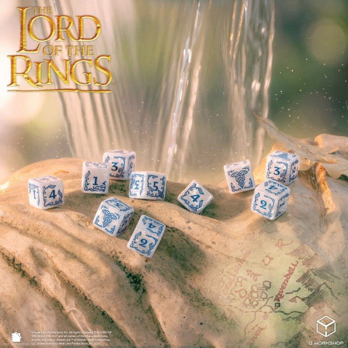 Q Workshop El Señor de los Anillos: Pack de 10 Dados D6 Rivendell (Piedra) inevitable