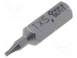 WERA Punta de destornillador Torx® TX05 1/4 pulgada 25 mm