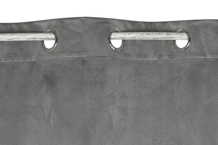 DKD Home Decor Cortina de Poliéster 140x260 con 8 Anillas Gris Claro