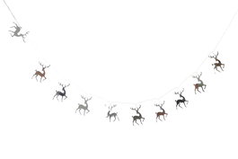 DKD Home Decor Guirnalda Navidad Tradicional Plateado Led Pvc Reno 10 Leds 10 x 3 x 107 cm