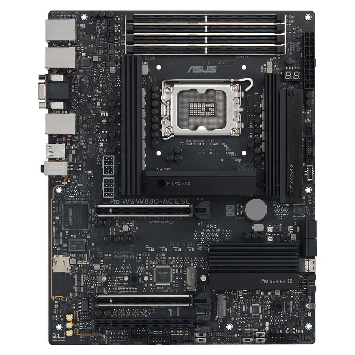 ASUS Pro WS W880-ACE SE - Placa Base ATX W880 LGA1851 para Intel Core Ultra, DDR5, 2x PCIe 5.0 x16, 4x M.2, USB4, 3x 2.5Gb LAN, Thunderbolt
