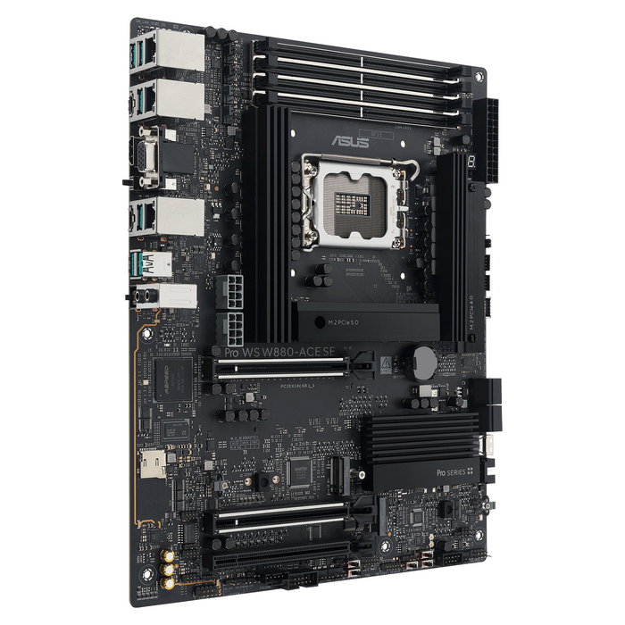 ASUS Pro WS W880-ACE SE - Placa Base ATX W880 LGA1851 para Intel Core Ultra, DDR5, 2x PCIe 5.0 x16, 4x M.2, USB4, 3x 2.5Gb LAN, Thunderbolt