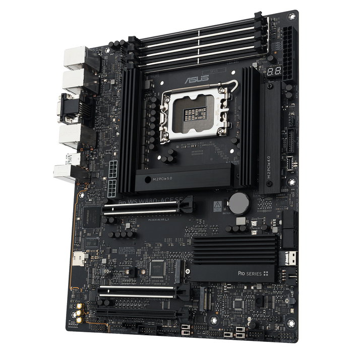 ASUS Pro WS W880-ACE SE - Placa Base ATX W880 LGA1851 para Intel Core Ultra, DDR5, 2x PCIe 5.0 x16, 4x M.2, USB4, 3x 2.5Gb LAN, Thunderbolt
