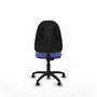 Silla de oficina Algarra con mecanismo Contacto permanente básico tapizada con Tela color Azul claro. Equipada con Base poliamida negra, Sin brazos y Ruedas autofrenantes