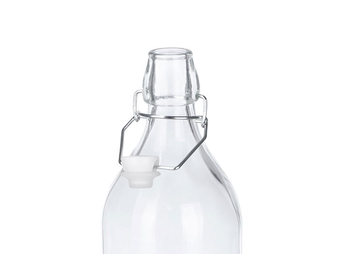 Vivalto Botella Nature 1L Transparente Vidrio, Plástico, Silicona, Metal 1000 ml 9x28x9 cm (Set de 18)