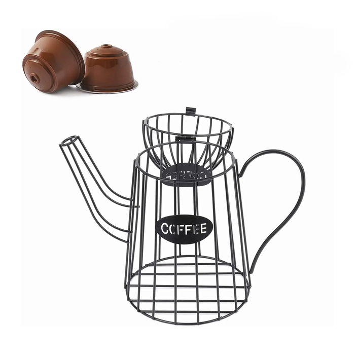 Inde Organizador Metálico para Cápsulas de Café Tipo Tetera 29 x 15.1 x 26 cm (8 Unidades)