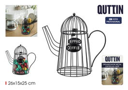 Inde Organizador Metálico para Cápsulas de Café Tipo Tetera 29 x 15.1 x 26 cm (8 Unidades)