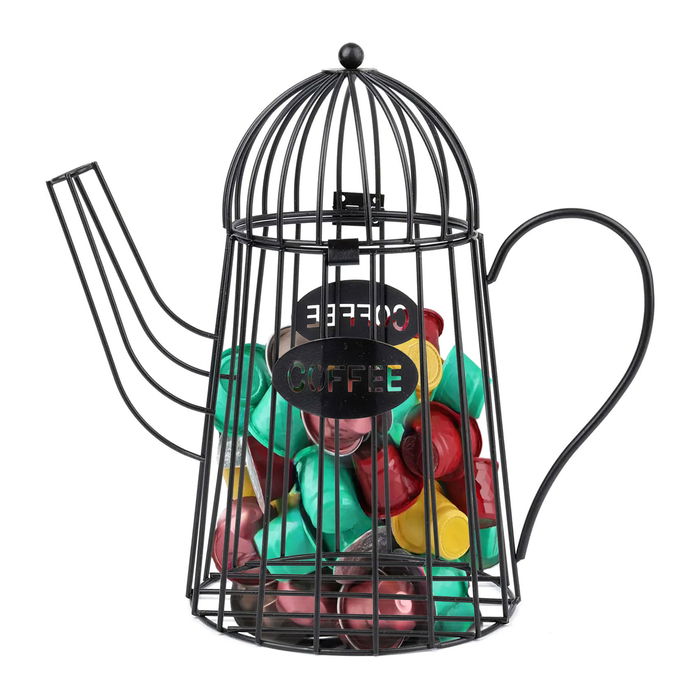 Inde Organizador Metálico para Cápsulas de Café Tipo Tetera 29 x 15.1 x 26 cm (8 Unidades)