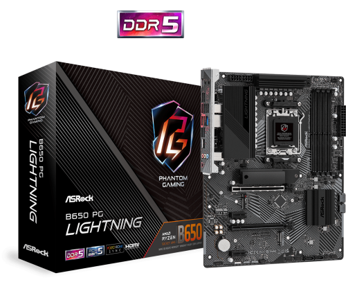 ASRock Placa Base B650 PG Lightning AMD B650 Zócalo AM5 ATX DDR5