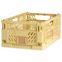 San Day Caja Plegable Almacenaje Apilable Amarillo Arena 50x33x20 cm Capacidad 27.6L 45kg