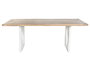 DKD Home Decor Mesa Comedor Mediterraneo Blanco Natural Madera Reciclada Mango 200.5 x 100.5 x 77 cm