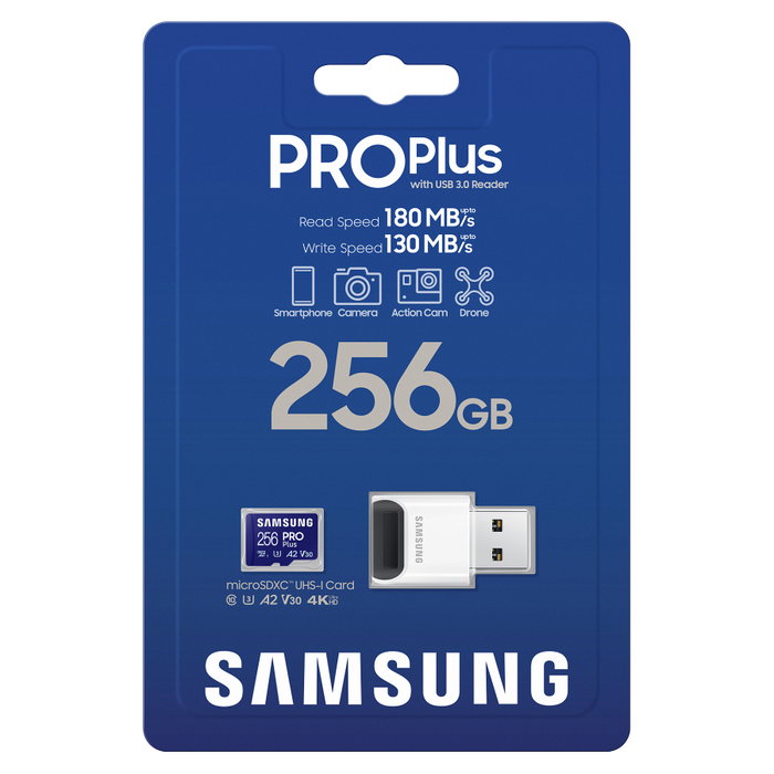 Samsung PRO Plus MB-MD256S 256 GB MicroSDXC con lector USB Samsung PRO Plus MB-MD256S 256 GB MicroSDXC con lector USB