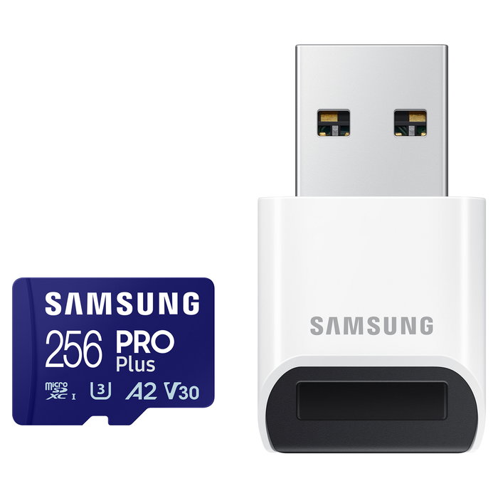 Samsung MB-MD256S Tarjeta MicroSDXC 256GB Pro Plus 180MB/s con Lector USB