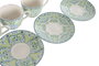 DKD Home Decor Taza Set Plato Arabe Porcelana Verde Azul 6 x 5 x 8.5 cm (12 Unidades) 90ml