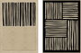DKD Home Decor Set de 2 Cuadros de Lienzo Pintados a Mano 103x143 cm Beige y Negro