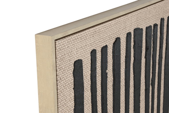 DKD Home Decor Set de 2 Cuadros de Lienzo Pintados a Mano 103x143 cm Beige y Negro