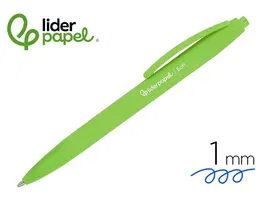 Liderpapel Bolígrafo InkPro 07 Retráctil Punta 1 mm Tinta Azul Cuerpo Verde Softtouch con Clip - Perfecto para Uso Diario