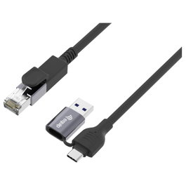 EQUIP Adaptador de red Gigabit USB-C+A a RJ45 5m Negro