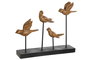 DKD Home Decor Decoración de Resina de Pájaros Marrón