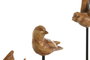 DKD Home Decor Decoración de Resina de Pájaros Marrón