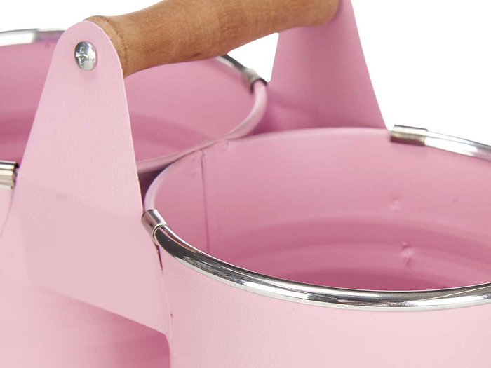 Ibergarden Macetero Doble Pequeño Zig Zag Filo Plata Surtidos Metal 22x15x11cm (Set de 24)