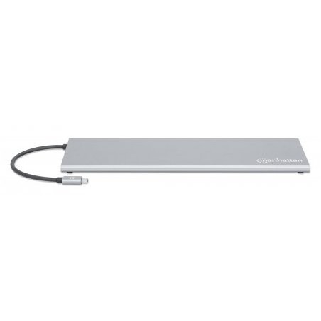 MANHATTAN Docking Station USB-C 11 en 1 MST para 3 Monitores 100W PD con Lector de Tarjetas SD/MicroSD MANHATTAN Docking Station USB-C 11 en 1 MST para 3 Monitores 100W PD con Lector de Tarjetas SD/MicroSD