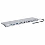MANHATTAN Docking Station USB-C 11 en 1 MST para 3 Monitores 100W PD con Lector de Tarjetas SD/MicroSD