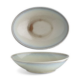 Langenthal Bol Oval Atlas de porcelana, cuenco ovalado 28x19 cm, 6 cm alto, capacidad 1.25 litros (Set de 6)