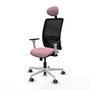 PIQUERAS Y CRESPO Silla de oficina Zulema Rosa y Negro con Mecanismo Sincro