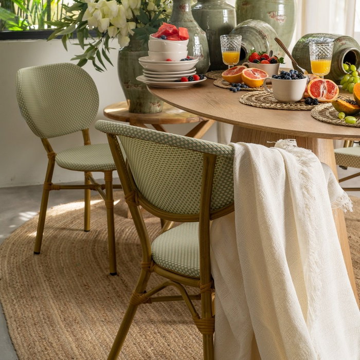 Silla Aguamarina Aluminio-Textileno 57 X 58,50 X 82 cm (Set de 2) Silla Aguamarina Aluminio-Textileno 57 X 58,50 X 82 cm (Set de 2)