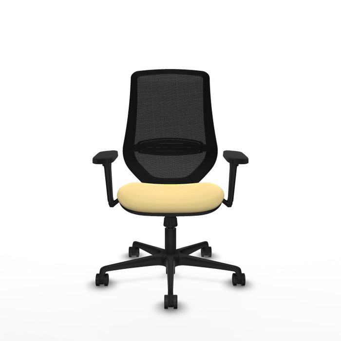 PIQUERAS Y CRESPO Silla de oficina Mardos con mecanismo Sincro, Crema y Negro