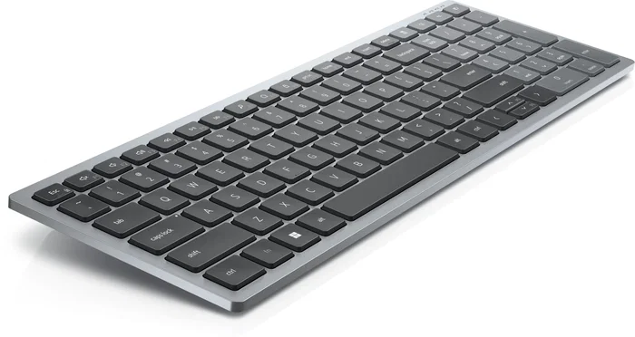 Dell KB740 Teclado Inalámbrico y Bluetooth Compacto Multi-Dispositivo para Oficina, Español QWERTY, Color Gris y Negro, Batería Hasta 36 Meses