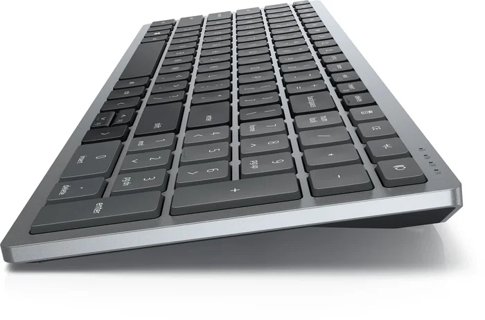 Dell KB740 Teclado Inalámbrico y Bluetooth Compacto Multi-Dispositivo para Oficina, Español QWERTY, Color Gris y Negro, Batería Hasta 36 Meses