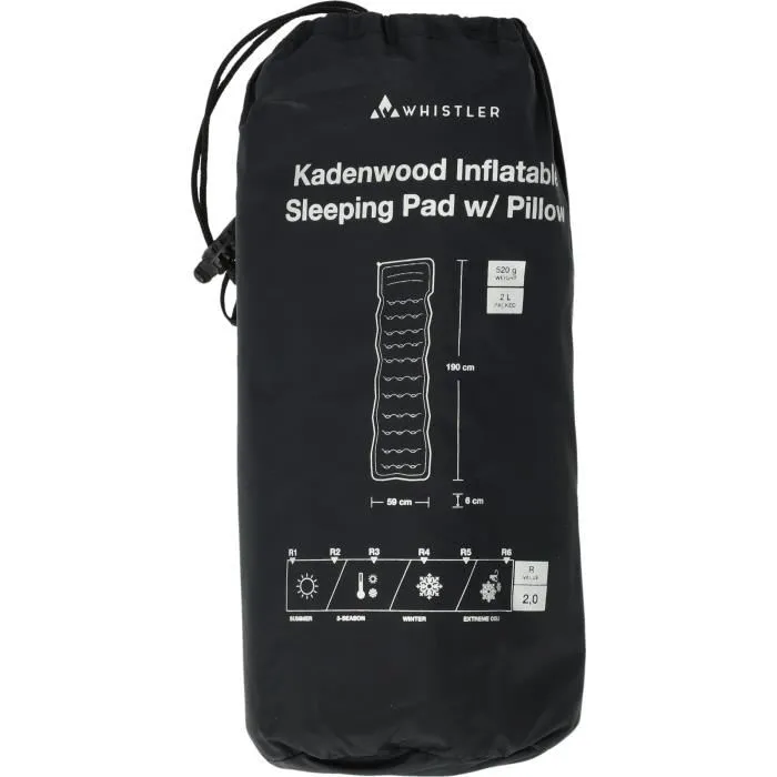 Whistler WHI5715443728750 Colchón de aire Kadenwood de Nailon resistente con almohada incorporada Whistler WHI5715443728750 Colchón de aire Kadenwood de Nailon resistente con almohada incorporada