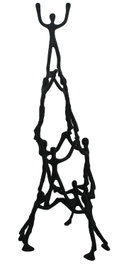 DKD Home Decor Figura de Personas en Aluminio Negro 25x25x71 cm