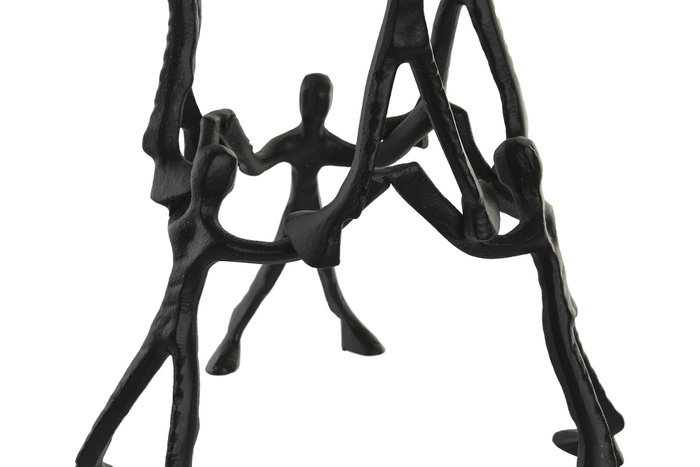 DKD Home Decor Figura de Personas en Aluminio Negro 25x25x71 cm