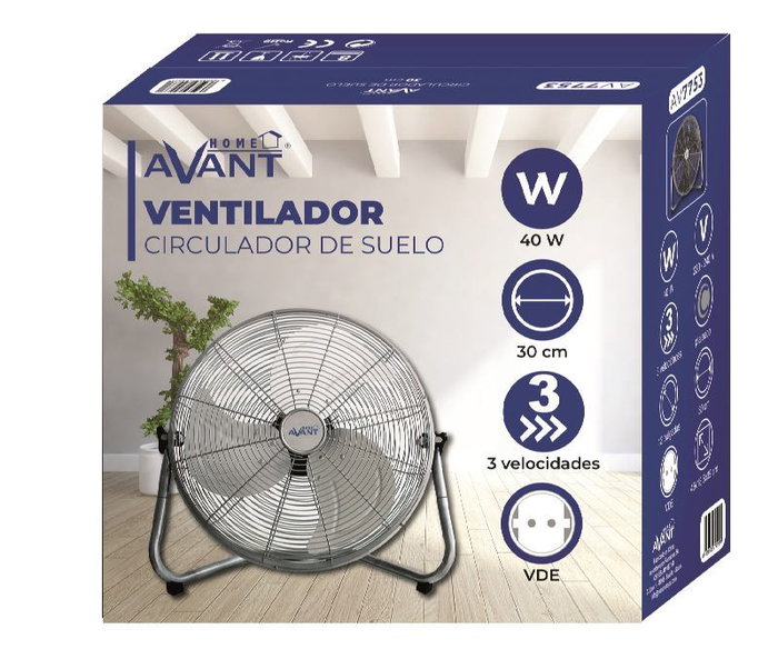 AVANT Avant Circulador de Suelo de 12 Pulgadas - 40W - Ventilador de Pie