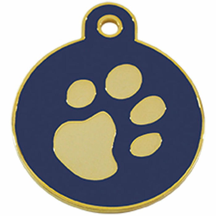 Placa identificativa para collar Imarc Circle Azul Dorado