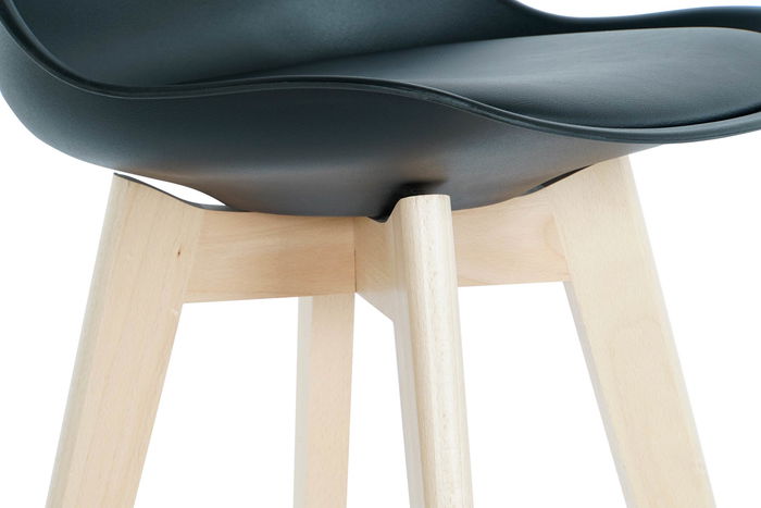 DKD Home Decor Taburete Scandi Negro Haya y Pu 50.5 x 109 x 57.5 cm