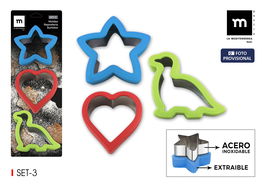 La Mediterranea Set 3 Moldes Repostería Surtidos Mediter 12.9 cm ancho x 4.6 cm alto x 34.8 cm largo (12 Unidades)