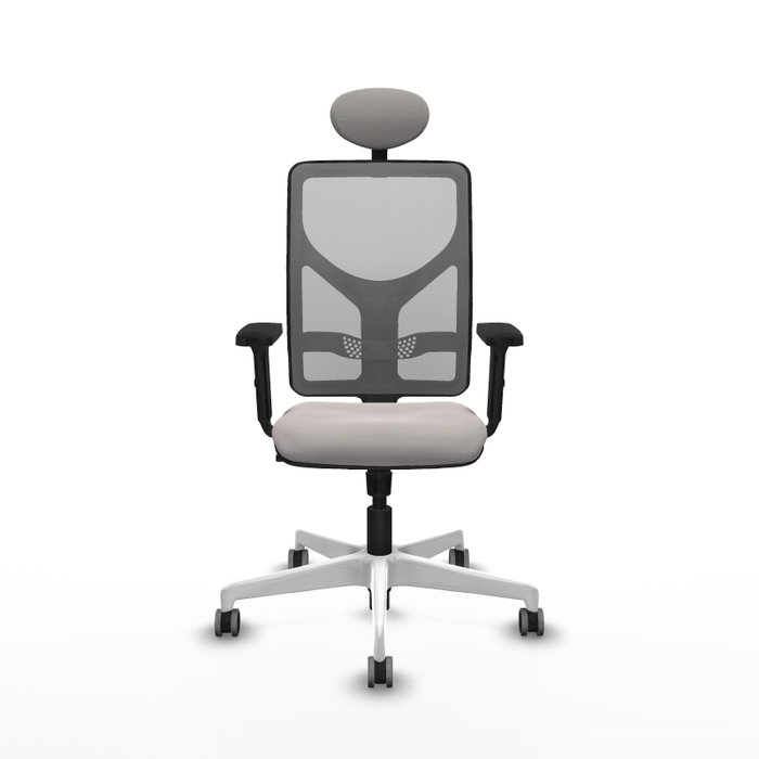 PIQUERAS Y CRESPO Silla de oficina Motilla con mecanismo Sincro, Blanco y Gris PIQUERAS Y CRESPO Silla de oficina Motilla con mecanismo Sincro, Blanco y Gris