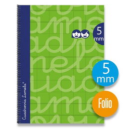 Lamela Bloc Tapa Forrada Fº 80H Cuadrovia 5 Mm Verde (Set de 5)