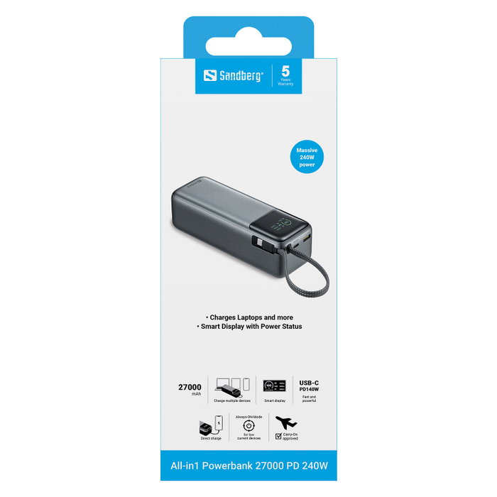 SANDBERG All-in1 Powerbank 27000 PD240W