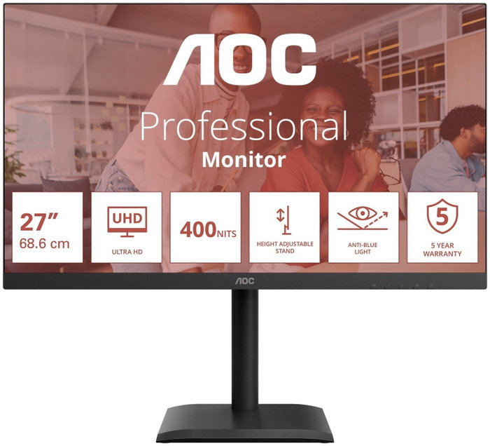 AOC U27E4CV Monitor 27 pulgadas 4K UHD IPS Negro AOC U27E4CV Monitor 27 pulgadas 4K UHD IPS Negro