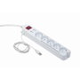 Gembird PCW-MS2G Protector de sobretensión con 5 salidas CA, 250 V, 1.8 m, Blanco