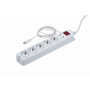 Gembird PCW-MS2G Protector de sobretensión con 5 salidas CA, 250 V, 1.8 m, Blanco