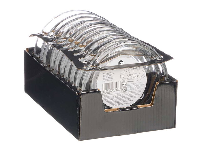 GIFTDECOR Base Portavelas Cristal Redondo 14cm