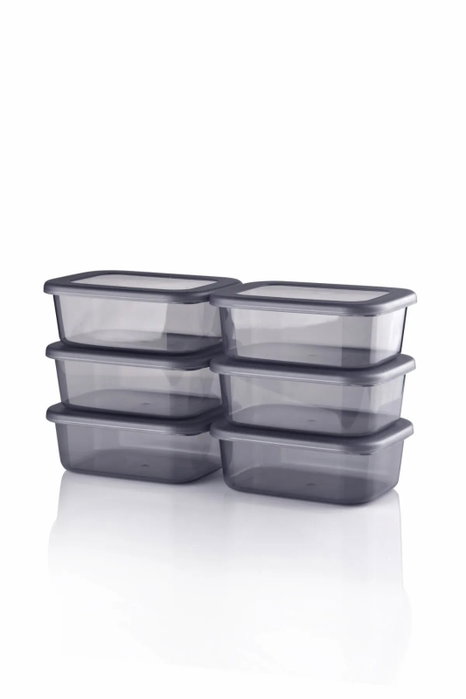 Hermia Caja de almacenamiento 250 ml (12 Piezas) Antracita de Plástico para Organización del Hogar