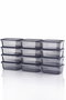 Hermia Caja de almacenamiento 250 ml (12 Piezas) Antracita de Plástico para Organización del Hogar